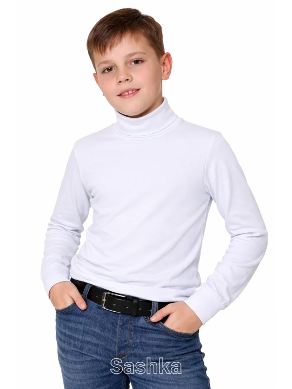 Водолазка для хлопчика трикотажна біла